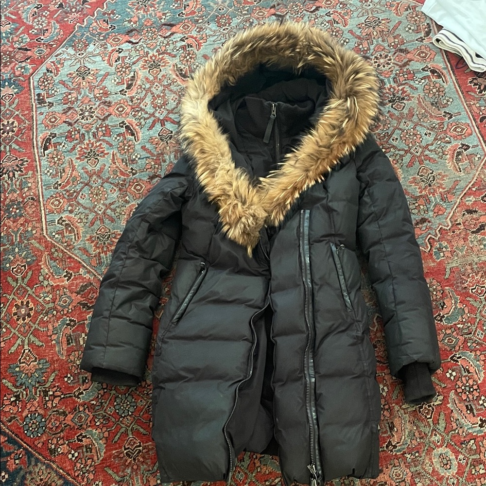 Mackage Black Fur-Trimmed Puffer Coat